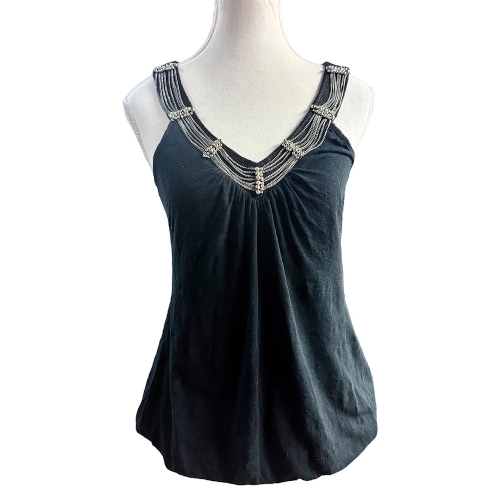 Black Embellished Y2K Indie Sleaze bubble hemmed top